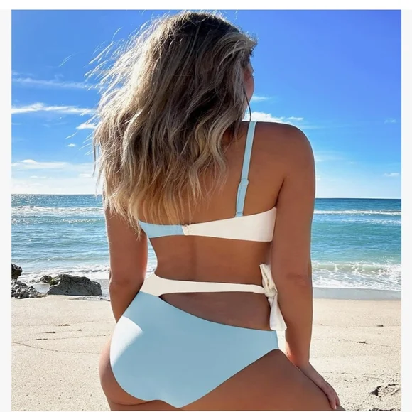 TASHEHE Women's  Bikini Set Sexy Cut Out Two Piece Swimsuit Bathing Suit - Picture 4 of 6